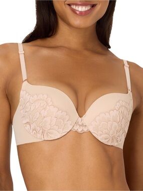 Maidenform Push Up Bra Women’s US Size 36A Beige DM9900 Underwire Lace